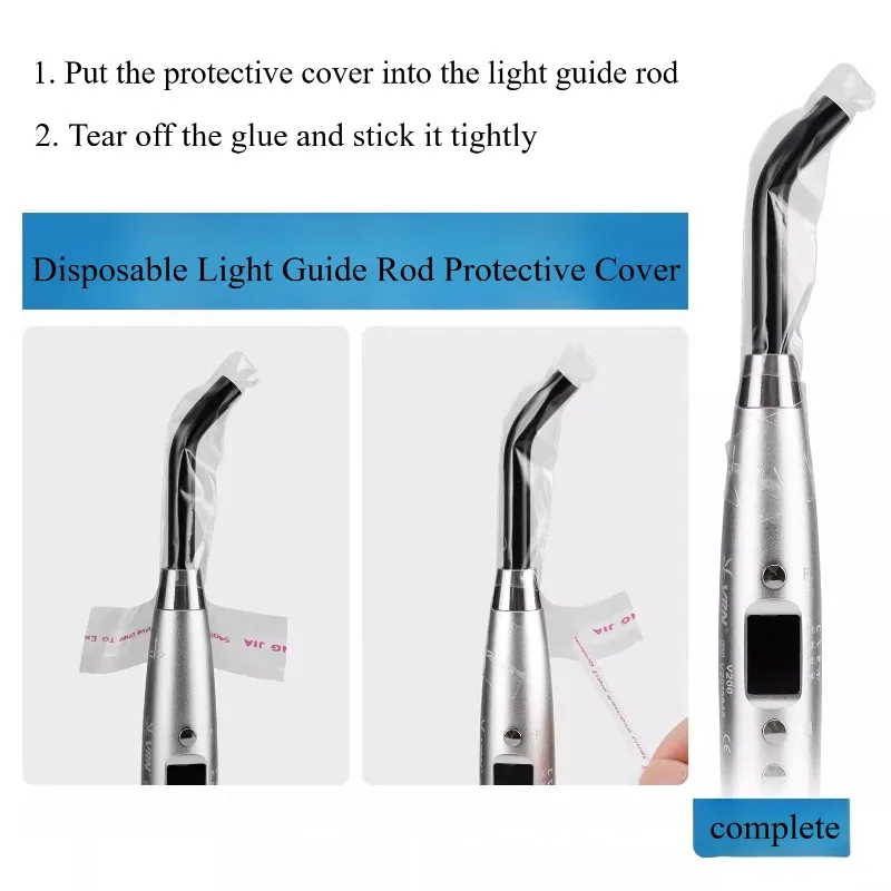 Dental Material Disposable Light Guide Rod Protective Cover Anti Fouling Cover UV Curing Lamp Head Handle Protective Film Cover