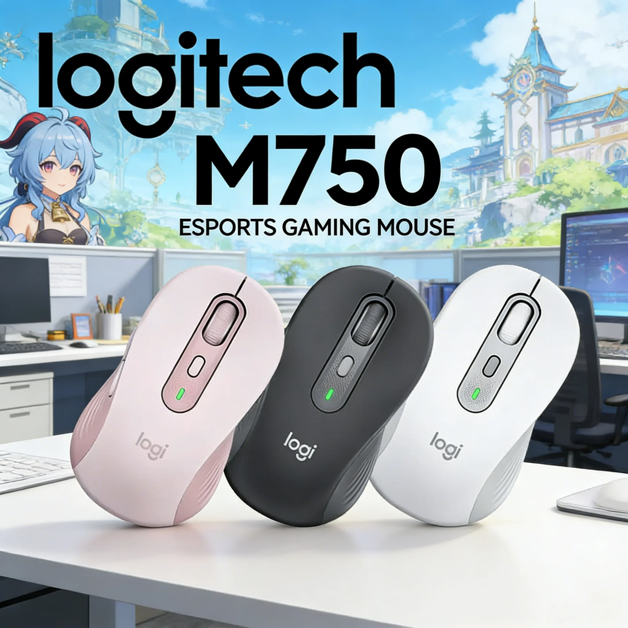 Logitech M750 Signature plus Wireless Mouse Ergonomic Design Silent Clicks 24-Month Battery Life Dual-Mode Bluetooth/Logi Bolt