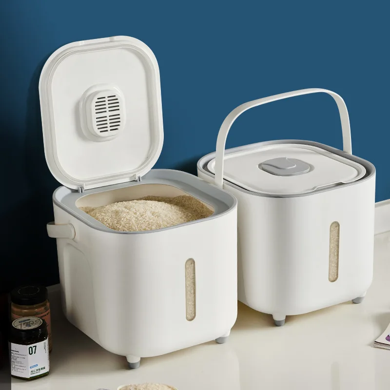 

Household Grains Rice Bucket Automatic Rice Insect-Proof Moisture-Proof Sealed Grain Rice Storage Box Rice Pot 10kg Storage Box