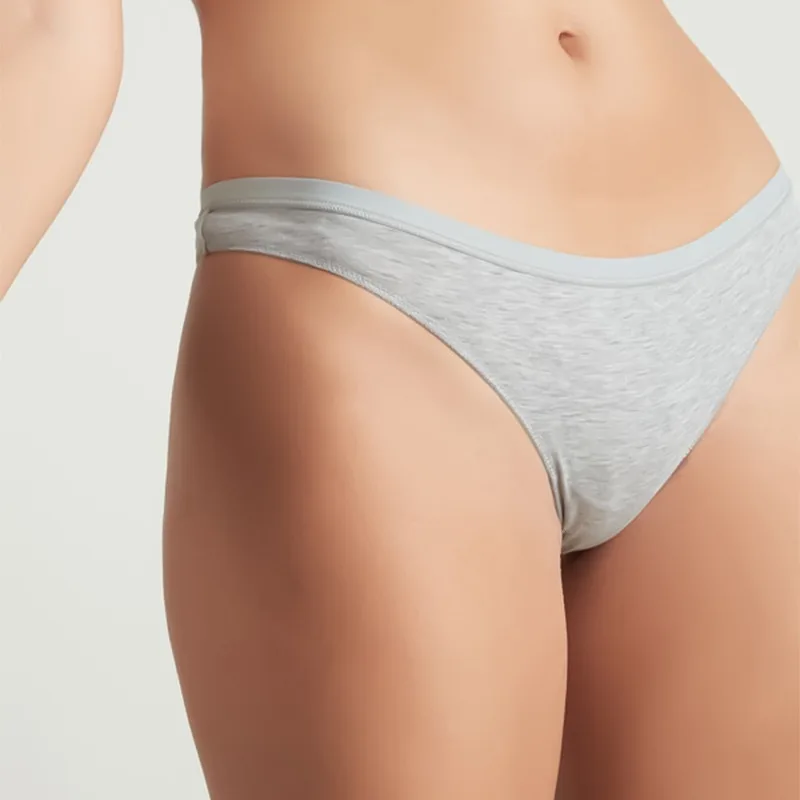 Low Rise Underpants 40s Combed Cotton Panties Contour Thong Briefs Youthful Fit with Seamless Comfort