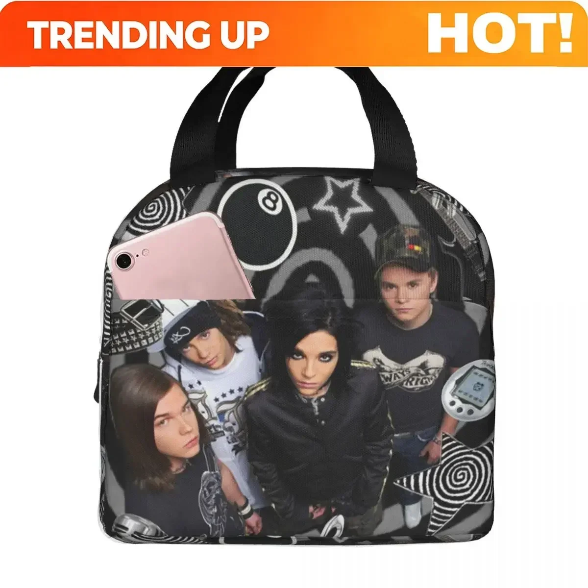 Custom Bag Custom Tokio Hotel Emblem Insulated Lunch Bag For School Cooler Thermal Food Box Tote Leakproof Lunch Boxes Container