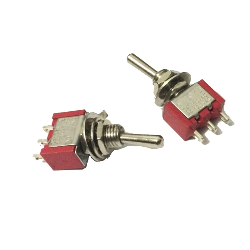 High quality 5PCS 3 pins,Spring Return (ON)-OFF-(ON) momentary mini toggle switch