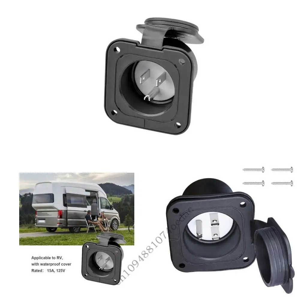 

Водостойкая противоударная розетка для скрытого монтажа 15 А 125 В, розетка для кемперов, автомобилей, нейлоновый корпус