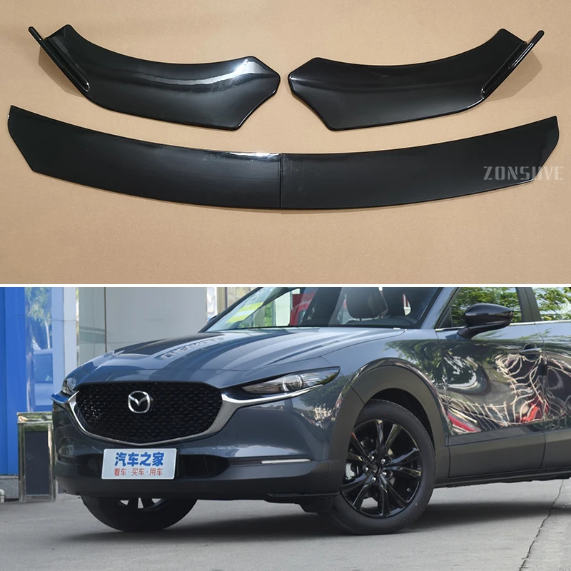 Use For Mazda CX-30 2020-2024 Year Front Bumper Lip Splitter Spoiler Body Kit Accessories