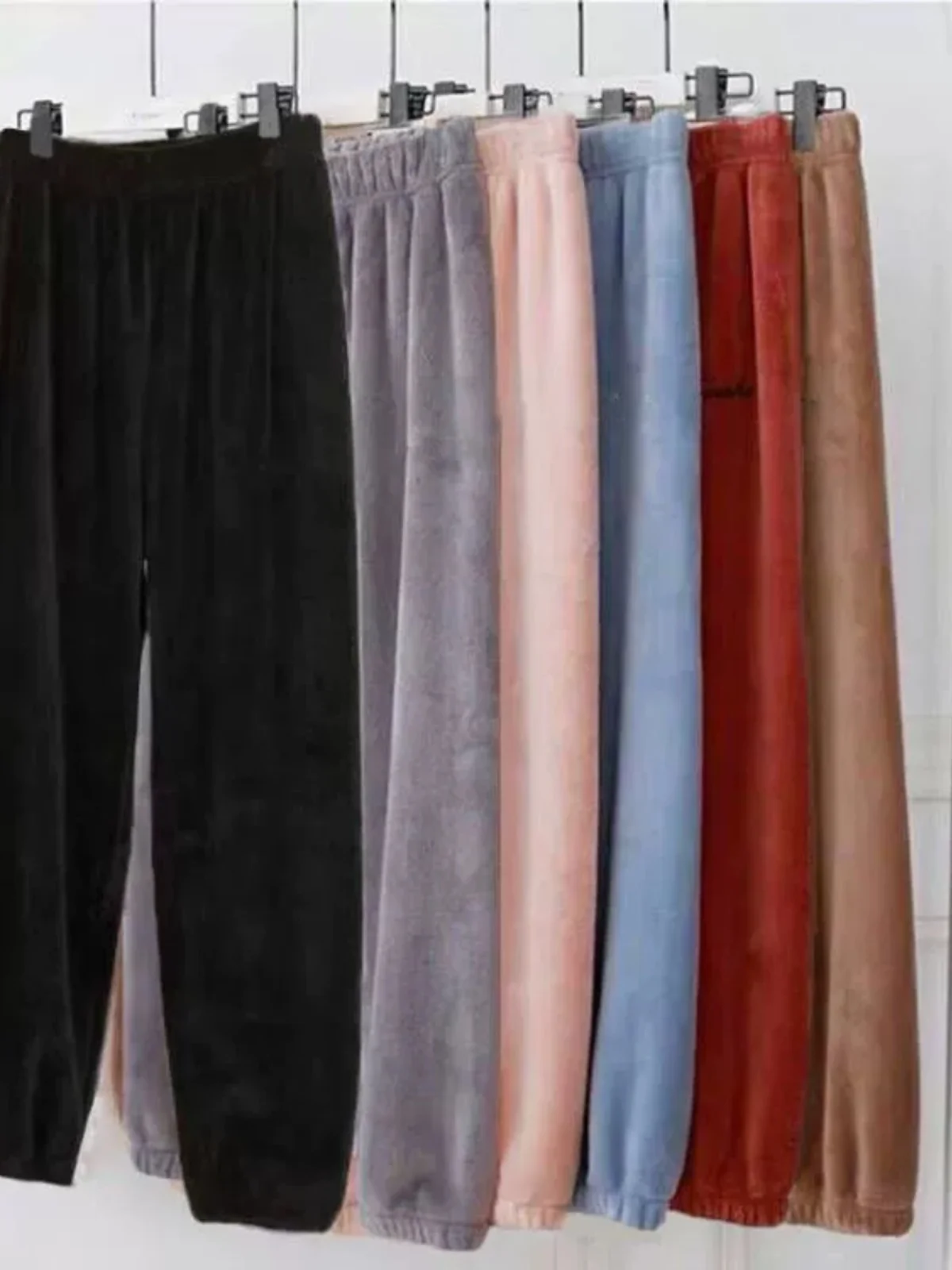 Damskie spodnie dresowe z polaru koralowego z wysokim stanem, asymetryczne, codzienne, do noszenia w domu, ciepłe, odzież wierzchnia, jesień-zima, dla studentek, rozmiar mały.