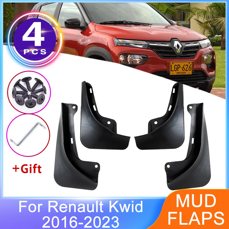 4x Set Mud Flaps For Renault Kwid BW IKCO K112 E-Tech Electric 2016~2023 Mudguards Splash Guards Mudflap Fender Car Accessories