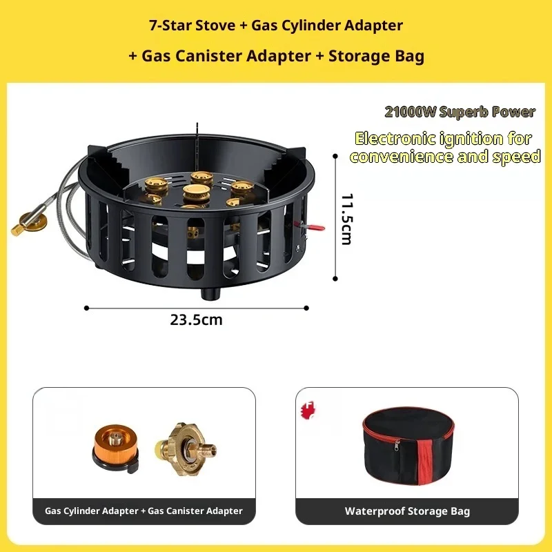 Windproof Portable High Power Camping Gas Stove Fast Ignition Compact Backpacking Outdoor Cooking Burner