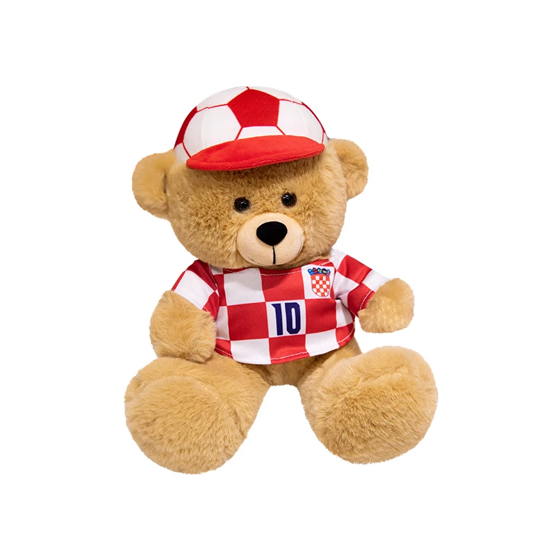 Kawaii Teddy Bear Wearing Sport Shirt Plush Doll Stuffed Cute Basketball Football  Plush Toys Stuffed Balls Pillow Creative Gift