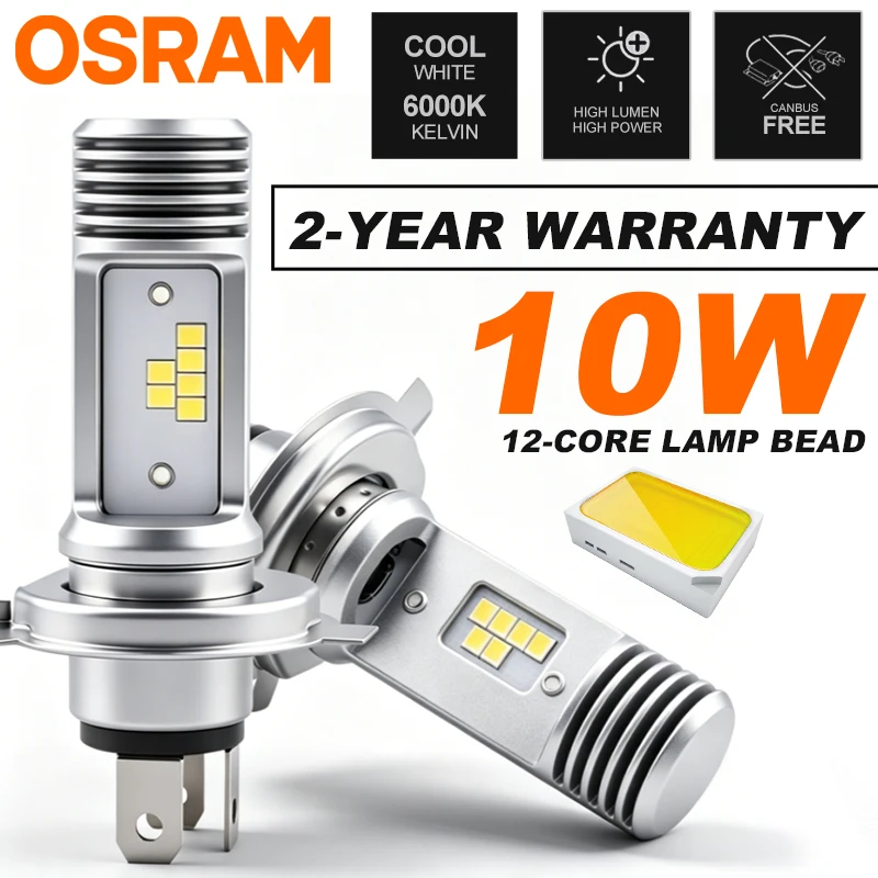 OSRAM 1PC HS1 LED For Motorcycle Car Headlight Bulb 12V 6000K Cool White Universal HS1 Plus H4 LED High/Low Car Lamps  1:1 PX43T