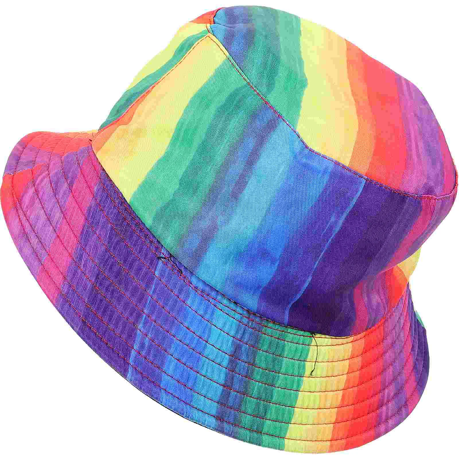 

Double Sided Rainbow Bucket Hat Boy Hats Roses Pride Parade Party Supply