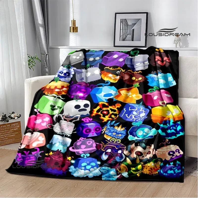 3D game B-blox fruits printed blankets children's warm blanket soft and comfortable blanket home travel blanket birthday gift