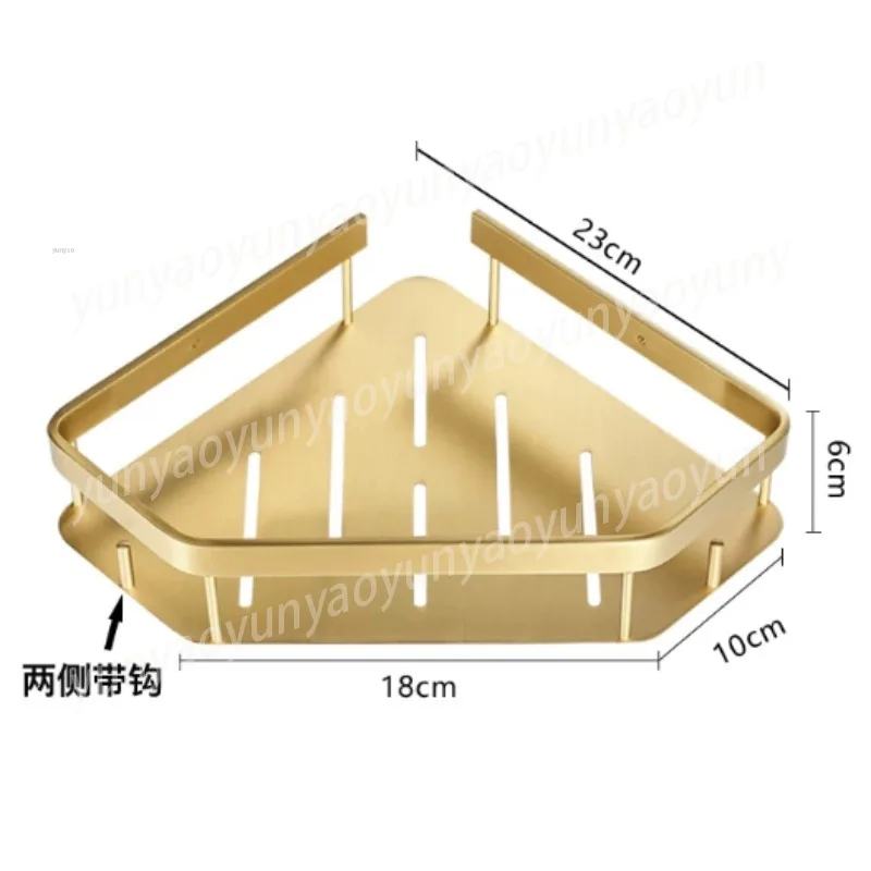 Bathroom Shower Room Shelf Bathroom All Copper Solid Tripod No Punching Corner Rack Bathroom Shelf Basket
