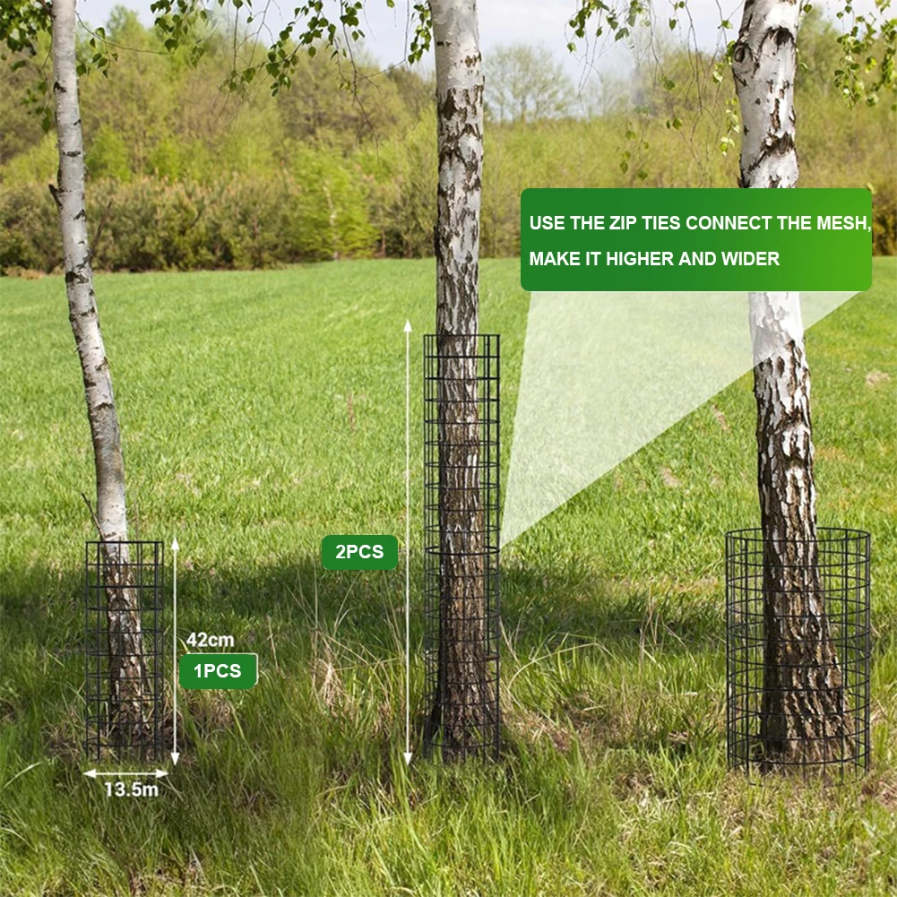 

6 Pcs Tree Trunk Protector with Zip Ties & Stakes Metal Plant Guard Protectors Tree Bark Protector To Protect Bark Tree Tubes