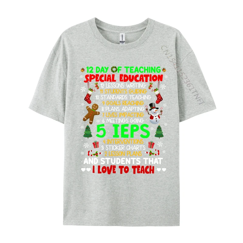 12 Days Of Teaching Special Education Ieps Sped Teacher Xmas T-Shirts Cotton Tee Shirt Top Quality Mens Tees Funny Tshirt