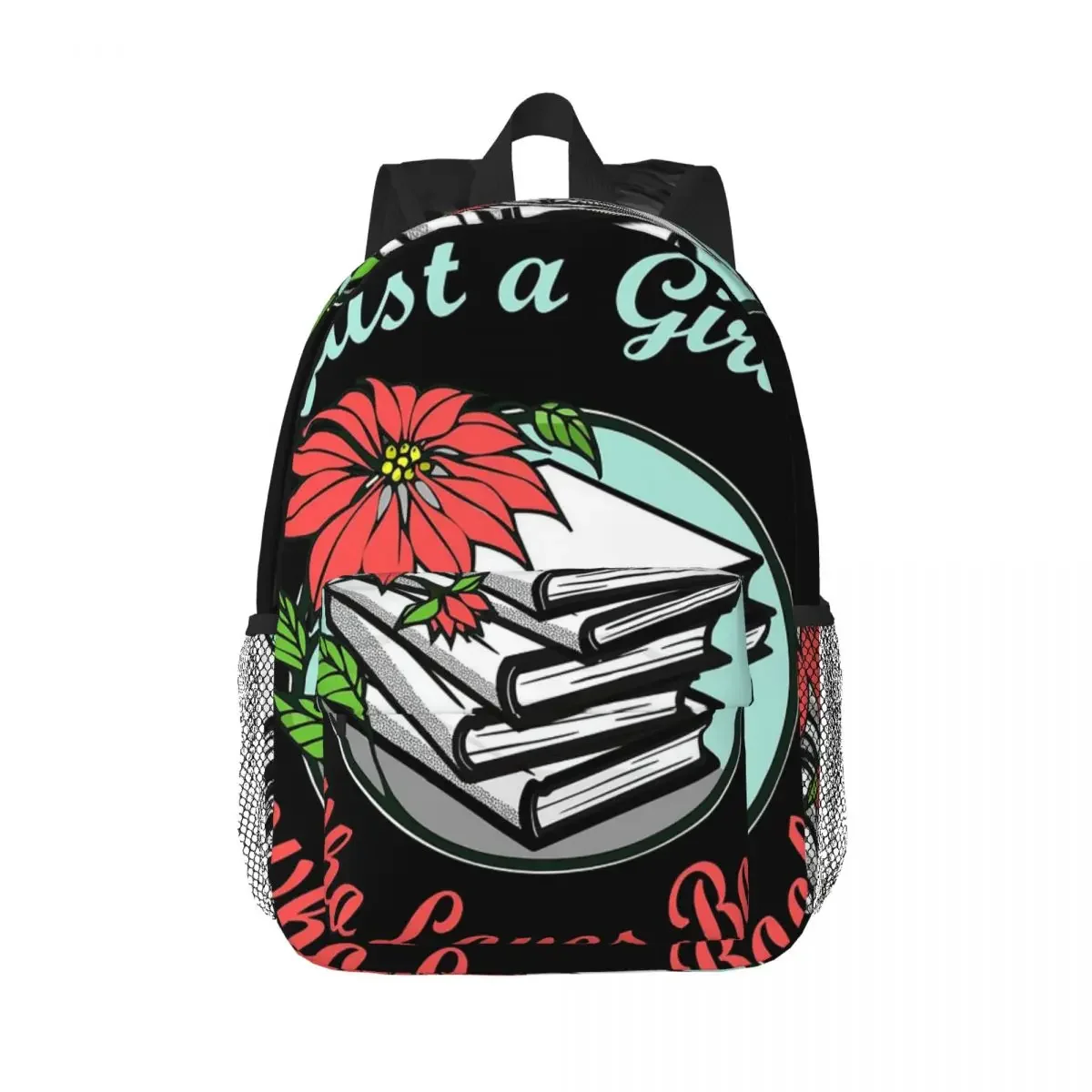 

Just A Girl Who Loves Books Backpacks Teenager Bookbag Casual Students School Bags Laptop Rucksack Shoulder Bag Large Capacity