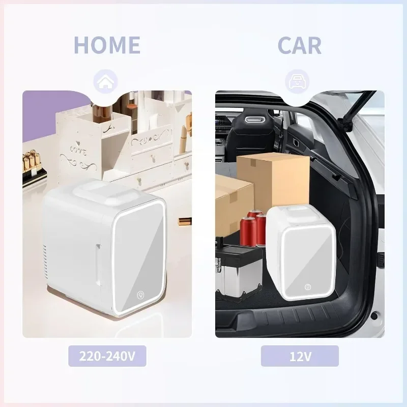 Mini Skincare Fridge Cans Cooler  Portable Small Refrigerator for Bedroom Vanity Office Car Portable Appliances