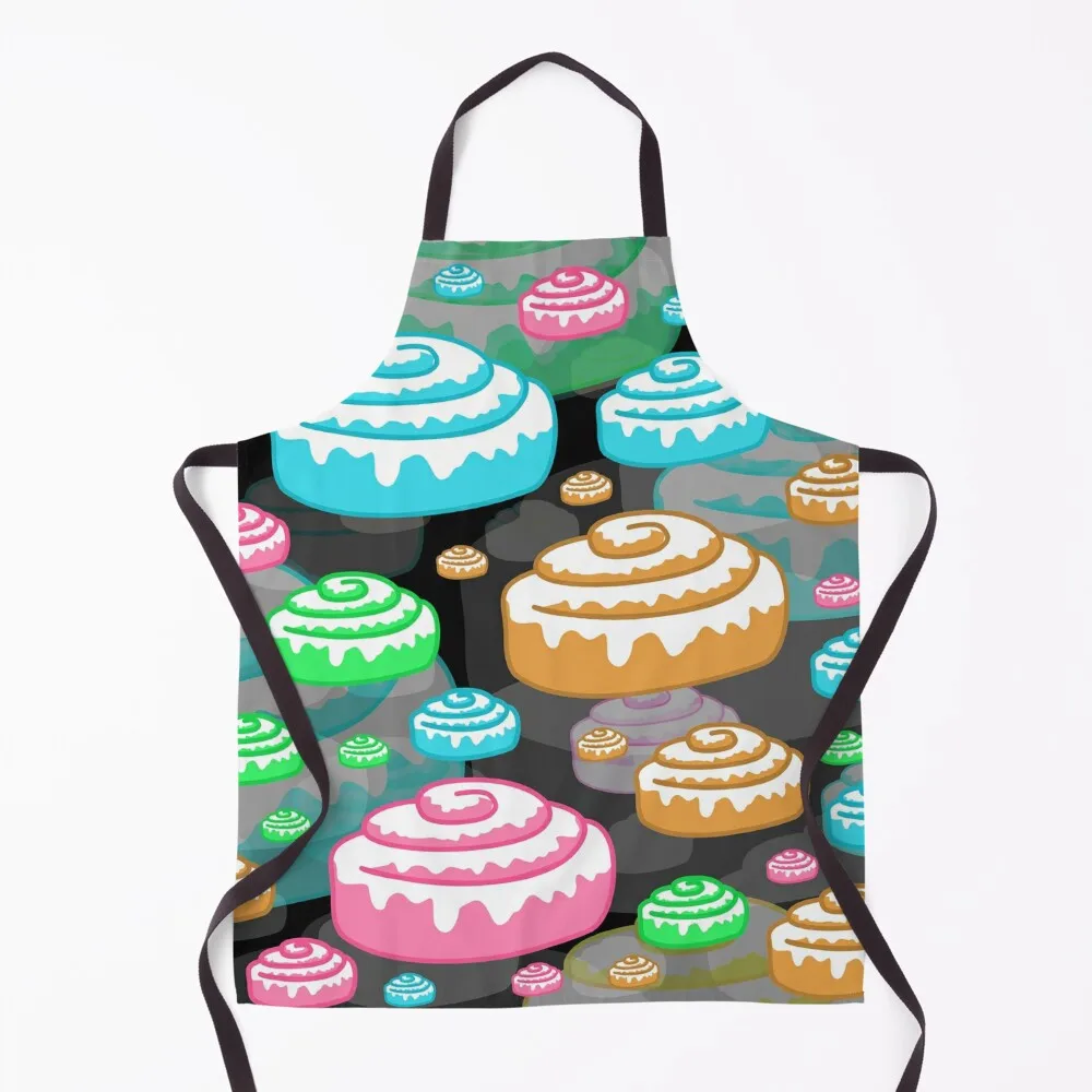 

Cinnamon Bun Pattern with Rainbow Colors Apron women's work Men's Kitchen nail tech supplies painting Apron