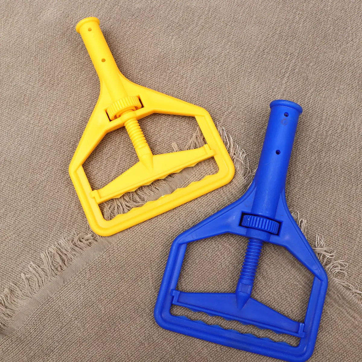 2Pcs Screw Clamp Mop Head Plastic Mop Head Replacement Gear Diameter 25Mm for Home and Office Use