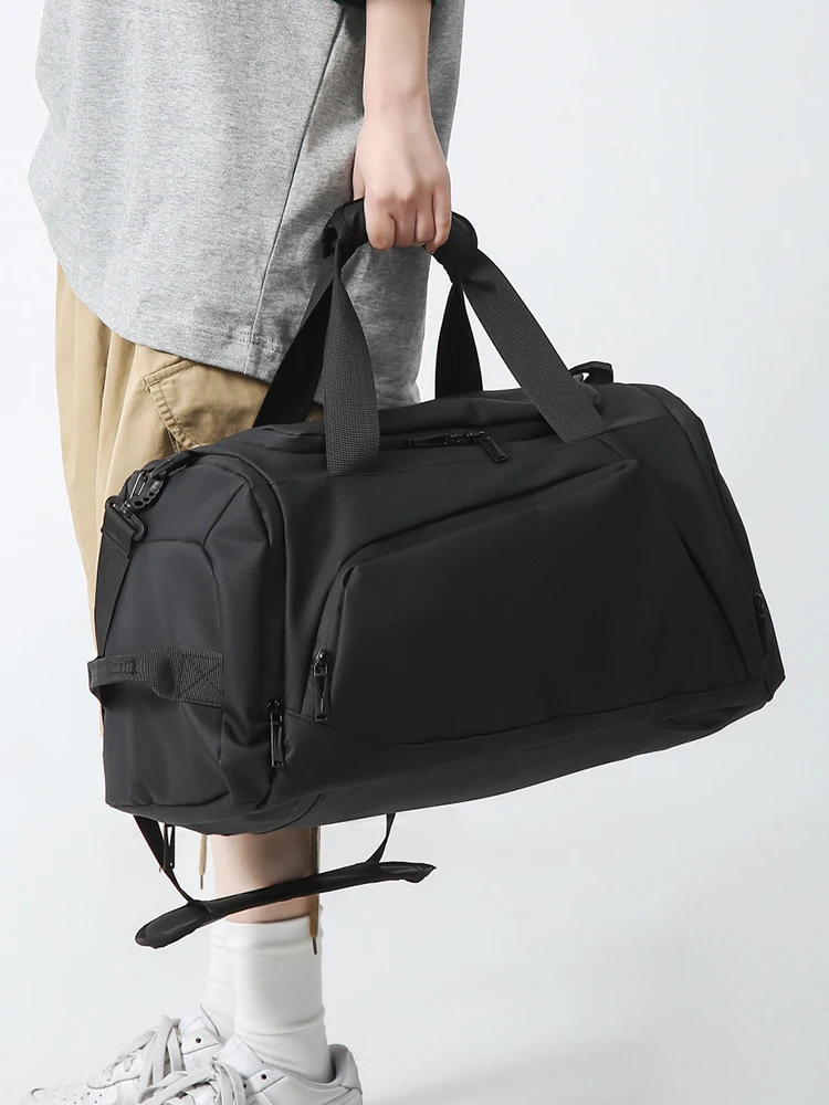 

Спортивная сумка для хранения и переноски, водонепроницаемая, большой вместимости, с разделением на сухое и влажное отделение, для ручной клади, с двумя плечевыми ремнями