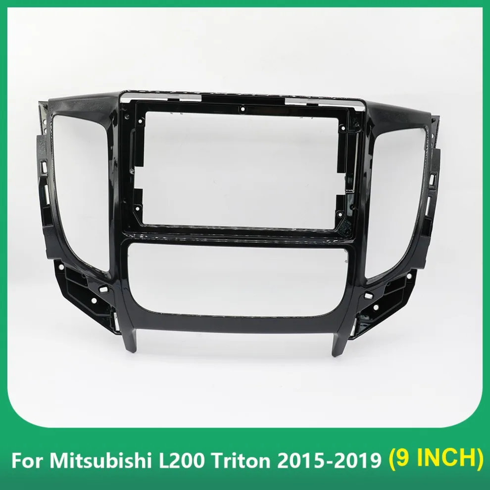 Car radio frame 2DIN Stereo  Fascia Navigation Panel Trim Bezel Replacement for Mitsubishi L200 Triton 2015-2019 Manual AC