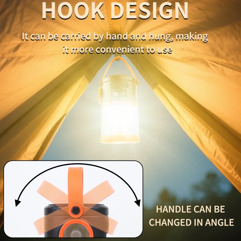 Solar Tent Lanterns For Camping Solar & USB Rechargeable Camping Atmosphere Lamp Outdoor Tent Light