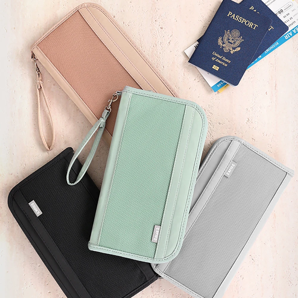 Travel document package, boarding passport, ticket storage package, bank card anti-theft card swiping package, large capacity