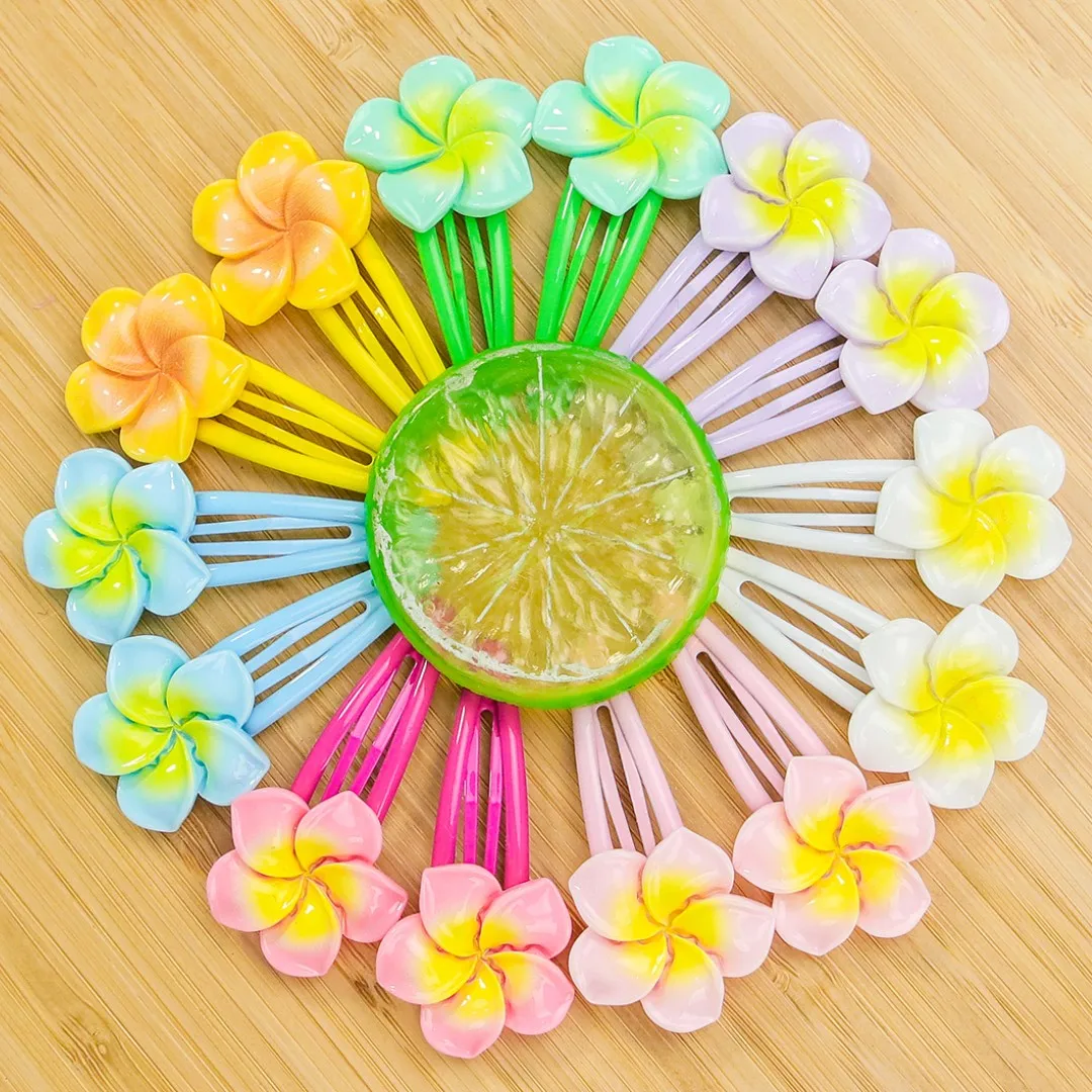 

14/24pcs Egg Floral FLower BB Clips For Girls Fashion Frangipani Cute Candy Color Hairpins For Kids Women Daily Hair Accessories