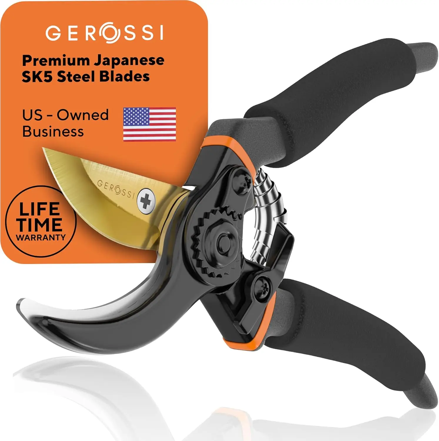 

Heavy-Duty Pruning Shears, Ultra Sharp SK5 Steel Blades, Ergonomic Grip, Cuts Branches Up to 3/4"