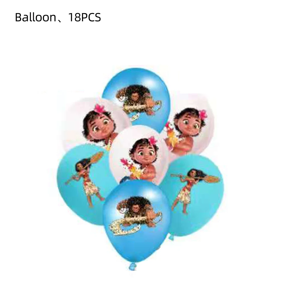 Disney Moana Birthday Party Decoration Moana Maui Balloons Disposable Tableware Backdrops Baby Shower Kids Girls Party Supplies