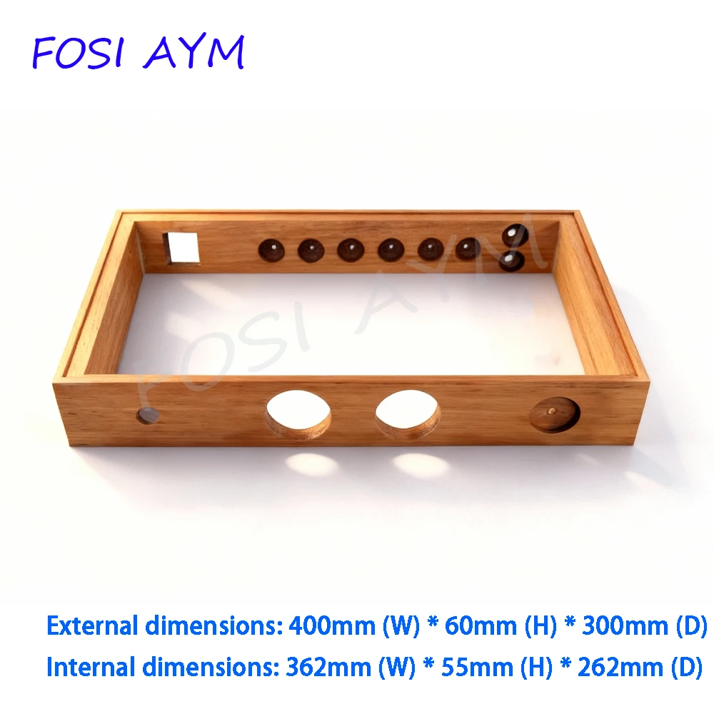 

400*60*300mm FOSI AYM Golden Teak Wooden Frame Amplifier Chassis Preamplifier Wooden Chassis Vacuum Tube Amplifier Case Shell