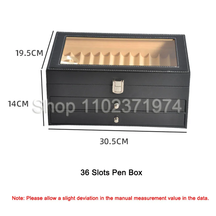 36-Flots Stift-Display-Box, Retro-Federmäppchen, Organizer-Box, Glasfenster, Stift-Vitrine, Aufbewahrungsbox, Stift-Sammlung, Display
