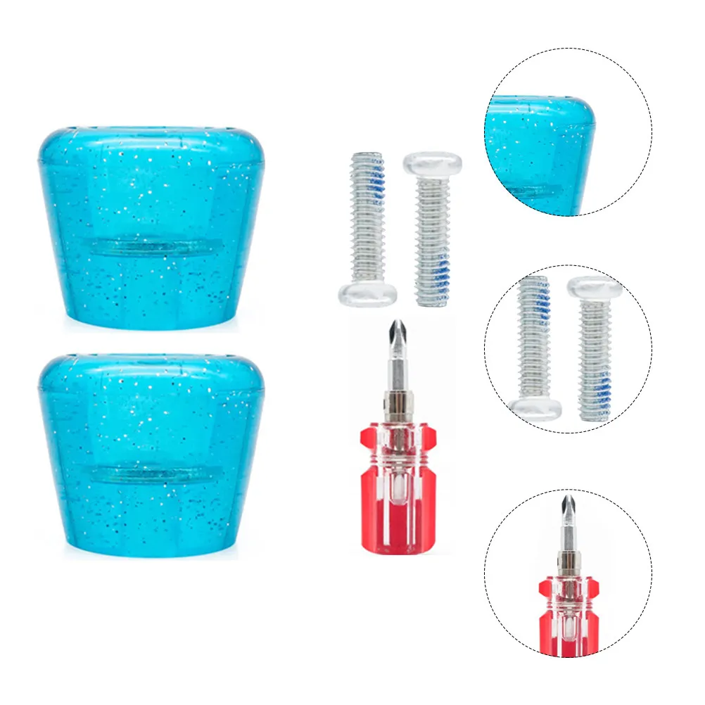 1Set Roller Skate Brake Pads Toe Stops Replacement Double Row Multi Functional Wear Resistant PU Stoppers Lightweight Stable