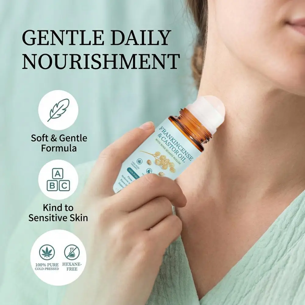 Frankincense Castor Skin Nourishing Oil Rollerball Soothing Roll-On Oil Improve Dryness Repair Aromatherapy Body Skincare