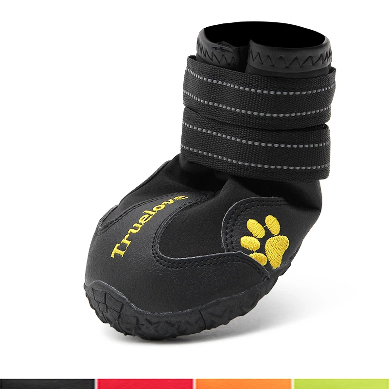 

Winhyepet Dog Shoes Waterproof Warm Boots Anti-slip TPR Sole Snow Footwear Protecting Feet 4pcs Pet Shoes for Walking,Traveling