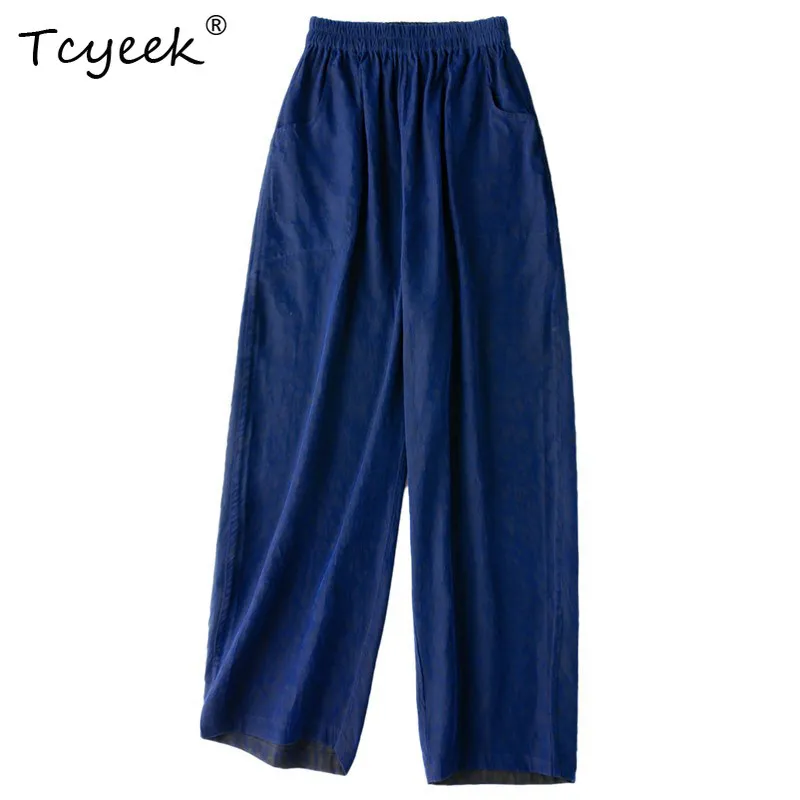 Tcyeek 100% Natural Silk Pants for Woman Clothes Spring Summer Trousers Vintage Harem Pants Women Reversible Pantalones Mujer