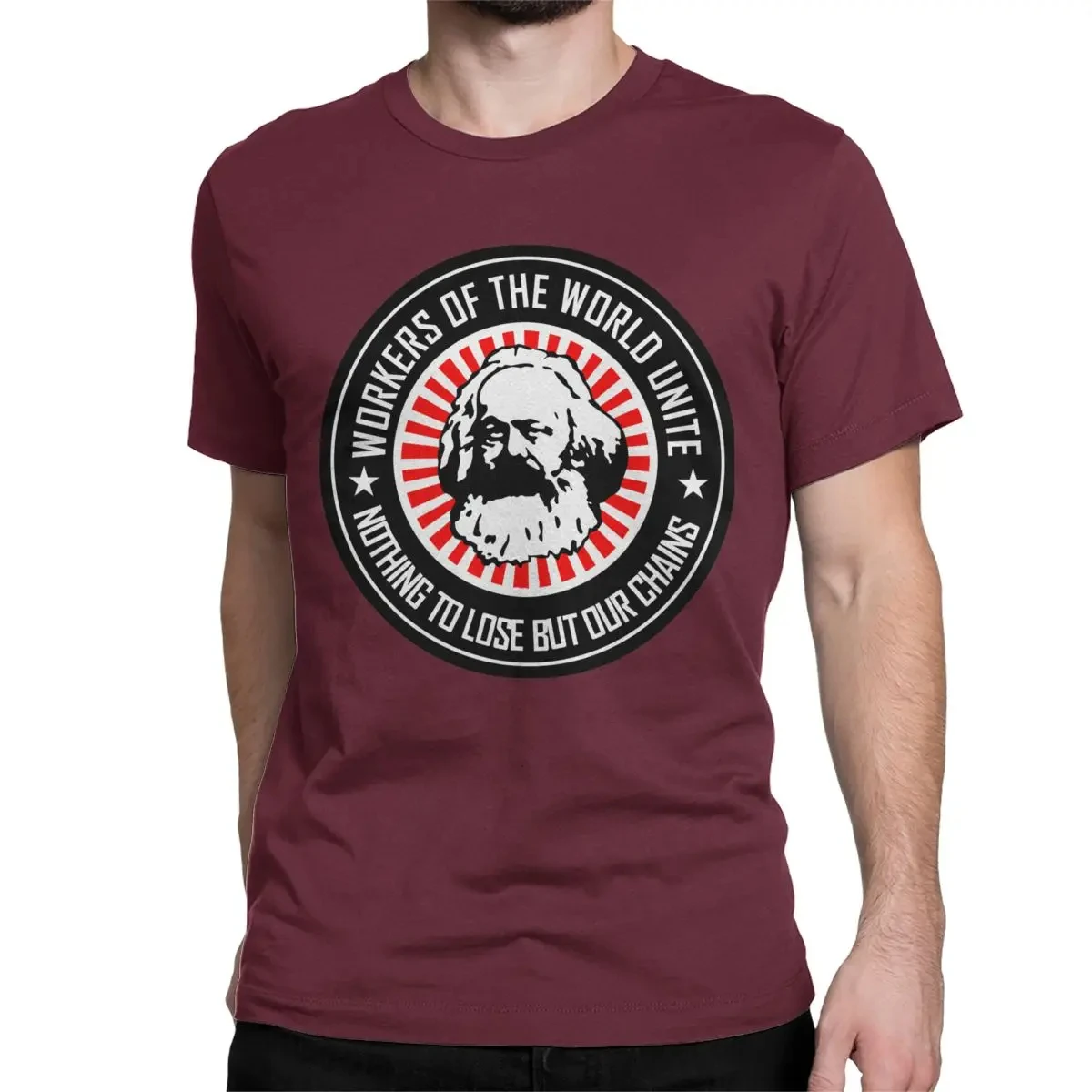 Karl Marx Workers Unite T Shirts for Men Cotton T-Shirts Communism Marxism Socialism Tees Short Sleeve Clothing Harajuku