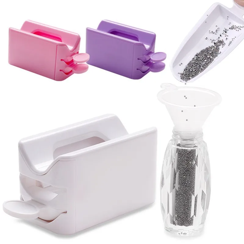 Portable Double‑Layer Nail Art Powder Recycling Box Funnel‑Designed Dust Collector for Acrylic Glitter Residue Storage Container