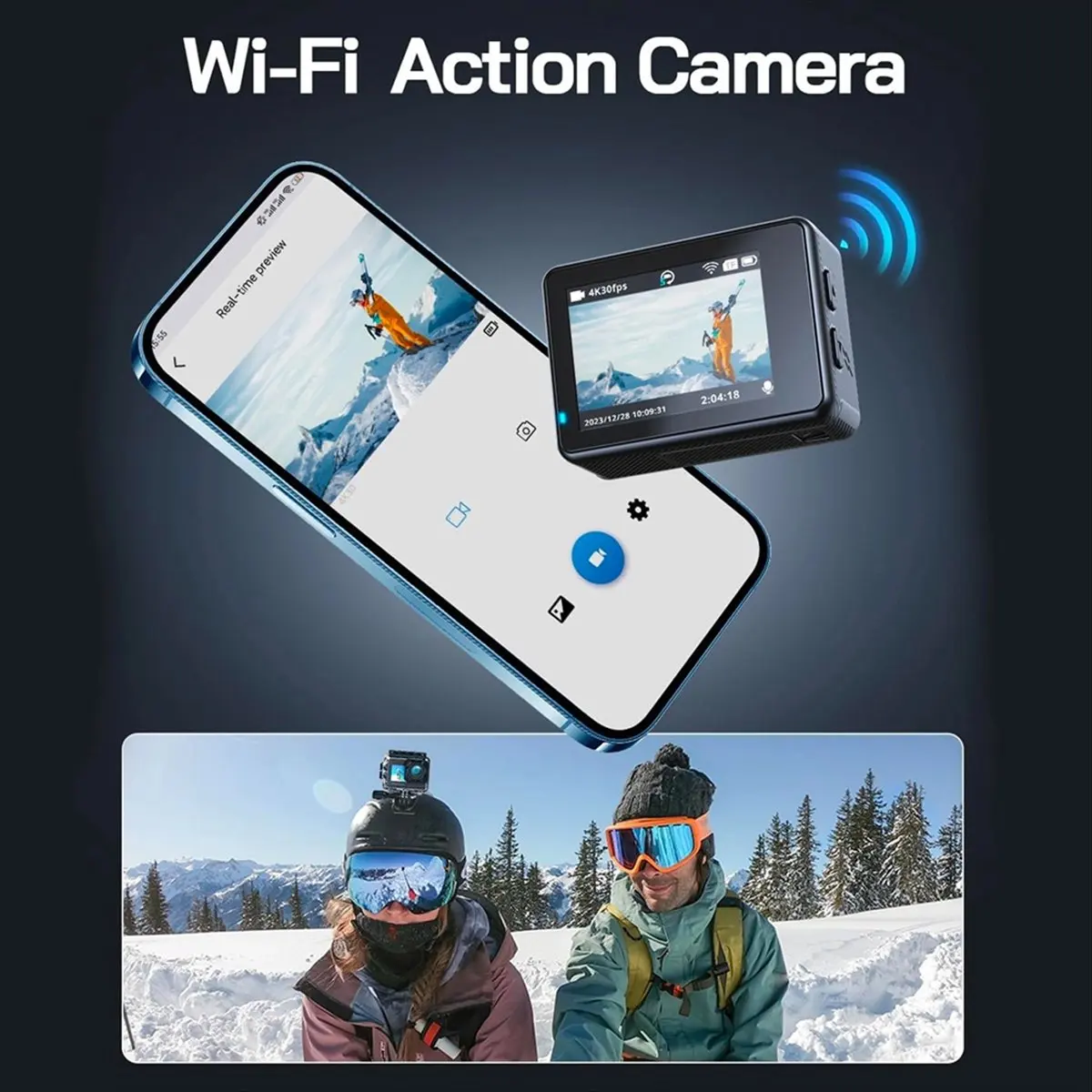 A99X  V10 5K Action Camera Electronic Image Stabilization 2 Inch Touch Screen Waterproof Video Camera Motion Detection Dashcam