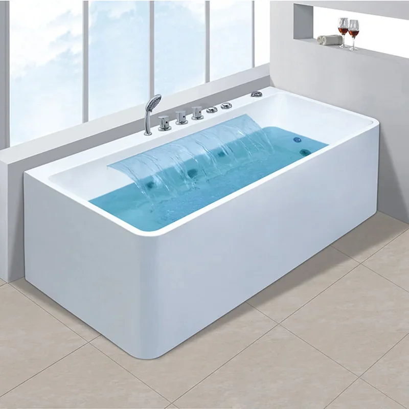 Modern Acrylic Jakuzzi Indoor Bathtub Hydromassage Surfing Whirlpool Waterfall Spa Bathtub For Bathroom