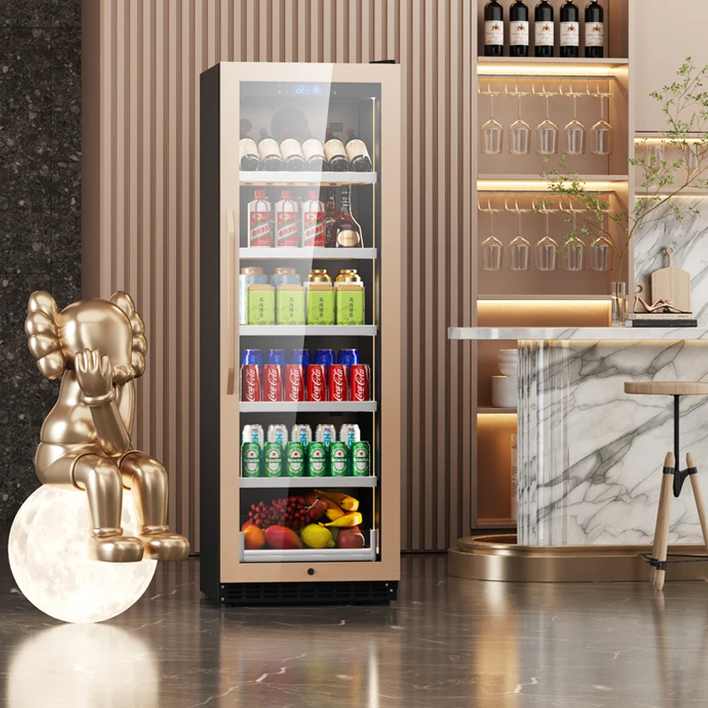 반대쪽 문에 내장된 가정용 아이스 바 차 사케 냉동고