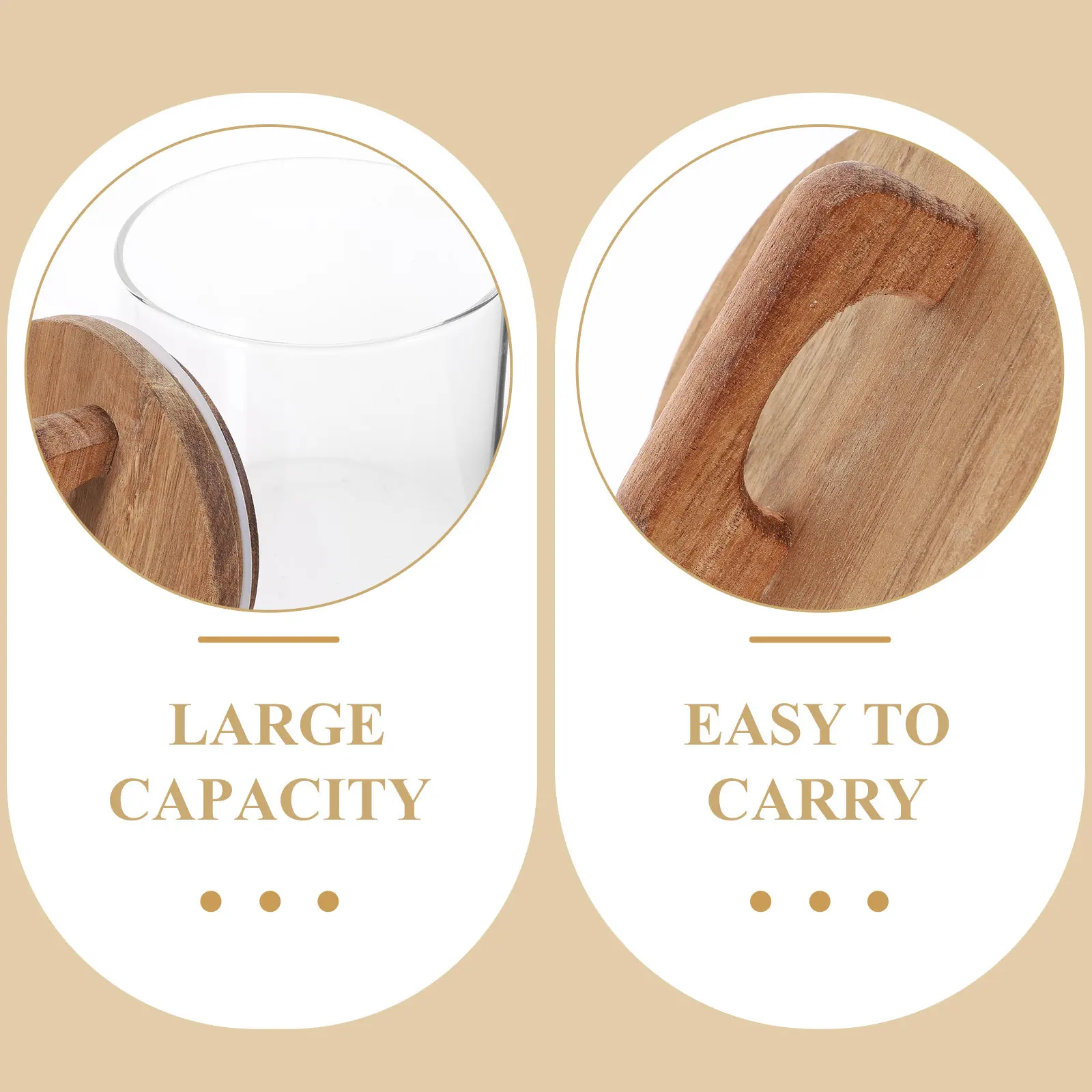 

Широкогорлый герметичный стеклянный контейнер с крышкой из натурального дерева для хранения сухих продуктов: специй, кофе, чая, конфет, соли, перца. Кухонные емкости.