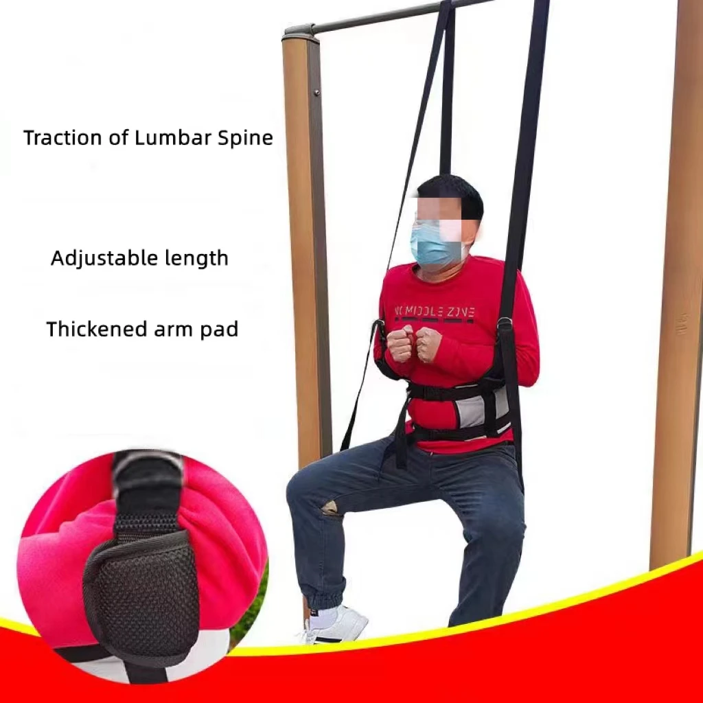 Adjustable Lumbar Traction Belt Sling Hanging Horizontal Bar Waist Tensioner Stretcher For Herniated Disc Relief  Rehabilitation