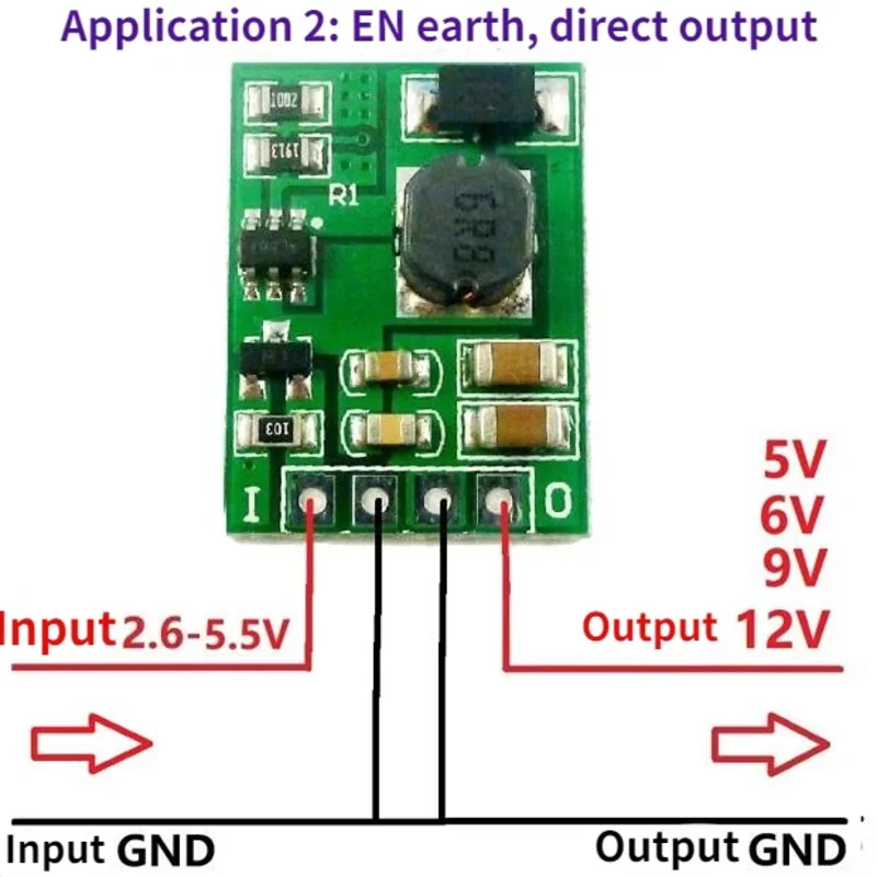 With Enable Boost Power Module DC-DC 2.6-6V to 5V 6 9V 12V DDEN12MA