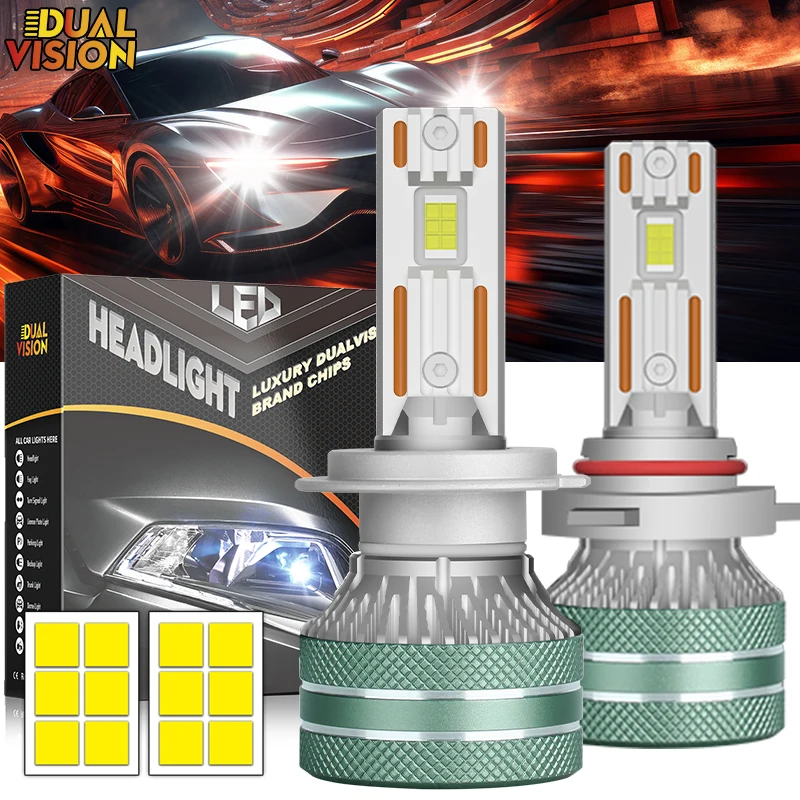 

Dualvision LED H4 H7 H11 Лампа фары CANBUS 5570 CSP Яркий автомобильный свет H3 H1 HB3 HB4 9005 9006 H9 H8 9012 HIR2 Turbo Противотуманные фары