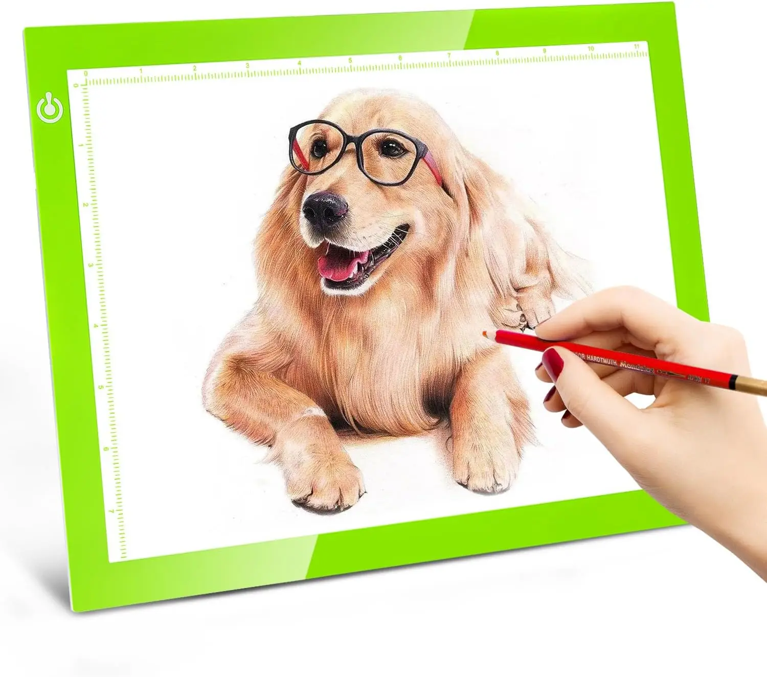 

Ультратонкий регулируемый светодиодный планшет для рисования, татуировок, скетчинга, анимации - USB-питание, зеленый, формат А4, инструмент для художников