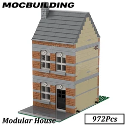 Modular House Model City Street View Display MOC Building Blocks Brick Toys Construction Gift Christmas Present