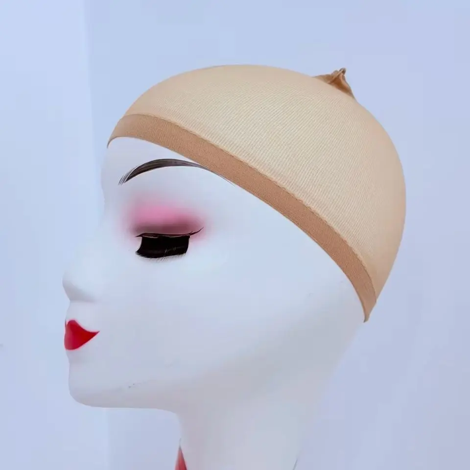 2pcs/Bag Ventilated Nylon Wig Cap Hair Net For Hair Wig Nets Light Brown Stretch Mesh Wig Cap For Making Wigs