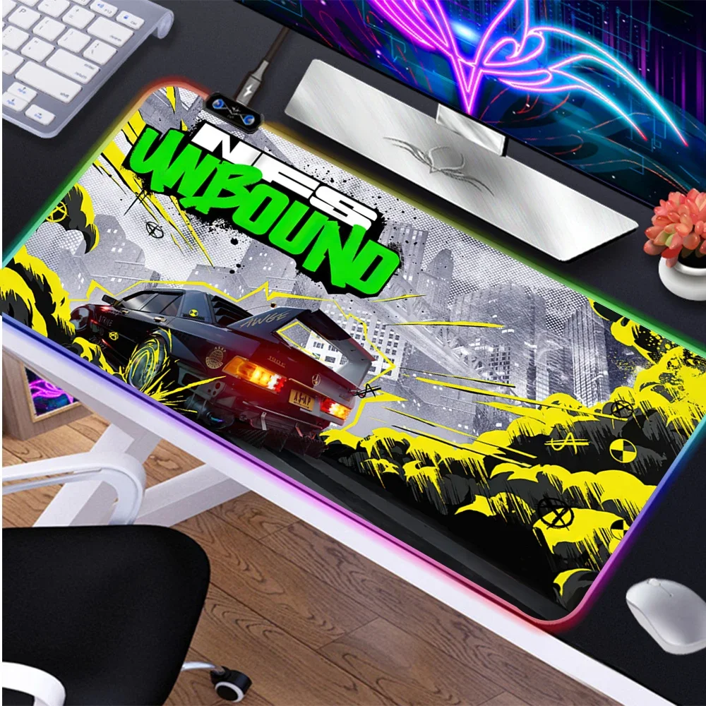 Коврик для мыши игровой, RGB, с подсветкой, для клавиатуры