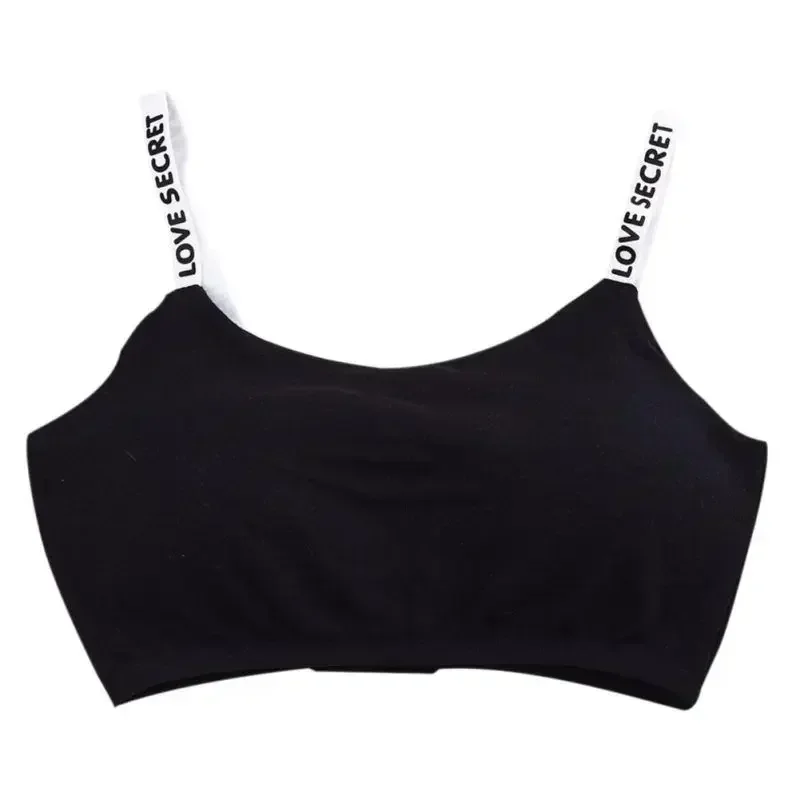 Damski aktywny biustonosz Casual Top Letters Print Strap Cotton Top Fitness Gym Jogging Sleep Bra Girl Wire Free Bandeau Paded Bra Tops