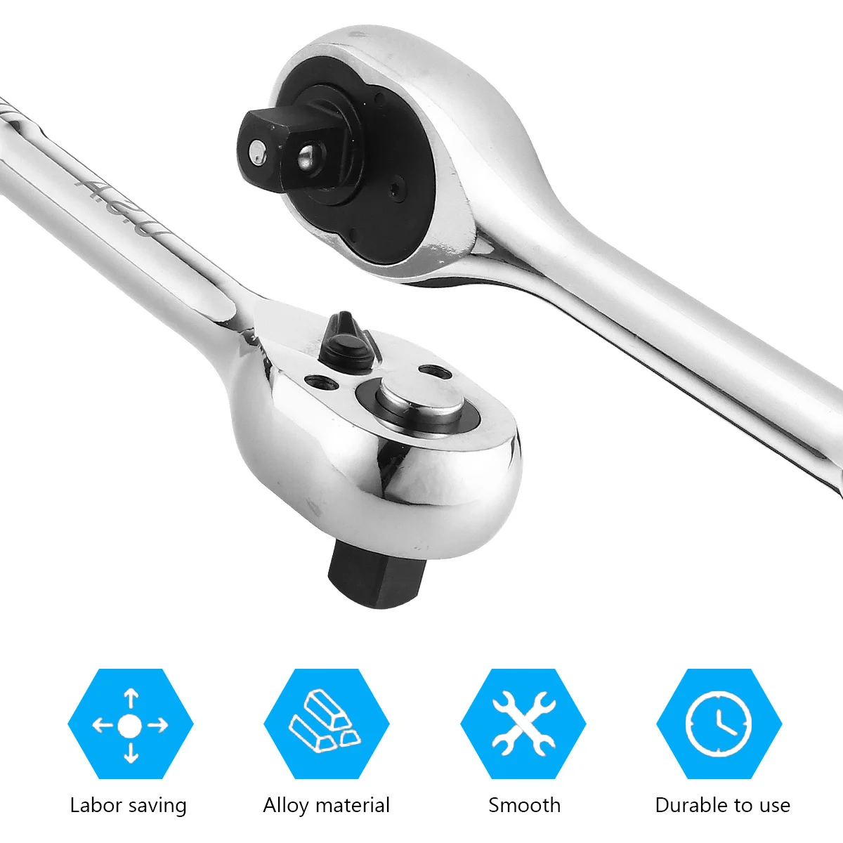 

72 Teeth -V Ratchet Spanner Durable Steel Quick Release Socket Wrench Repair Tool Socket Wrench Ratchet Spanner